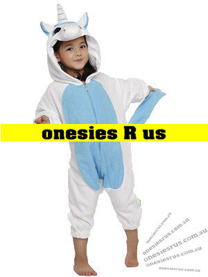 Kids Unicorn Onesie Blue